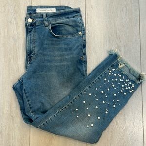 Anthropologie Pilcro & The Letterpress Pearl and Rhinestone Jeans Size 31